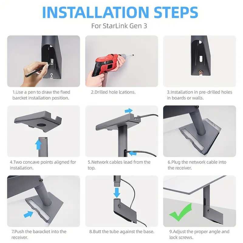 Maszt / Uchwyt z adptorem STARLINK gen 3