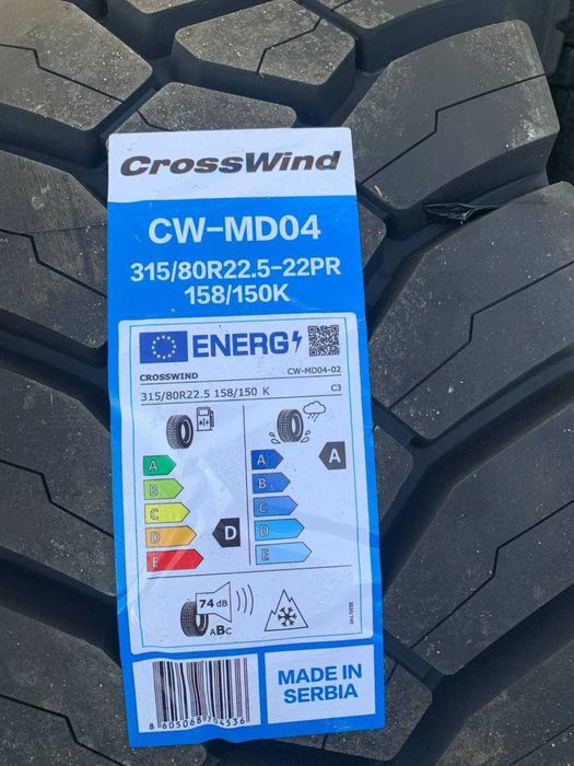 318/80R22.5 Croswind CWMD04 Napęd budowlany prod. Serbia Europa