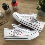 Buty ślubne wygodne malowane trampki weselne