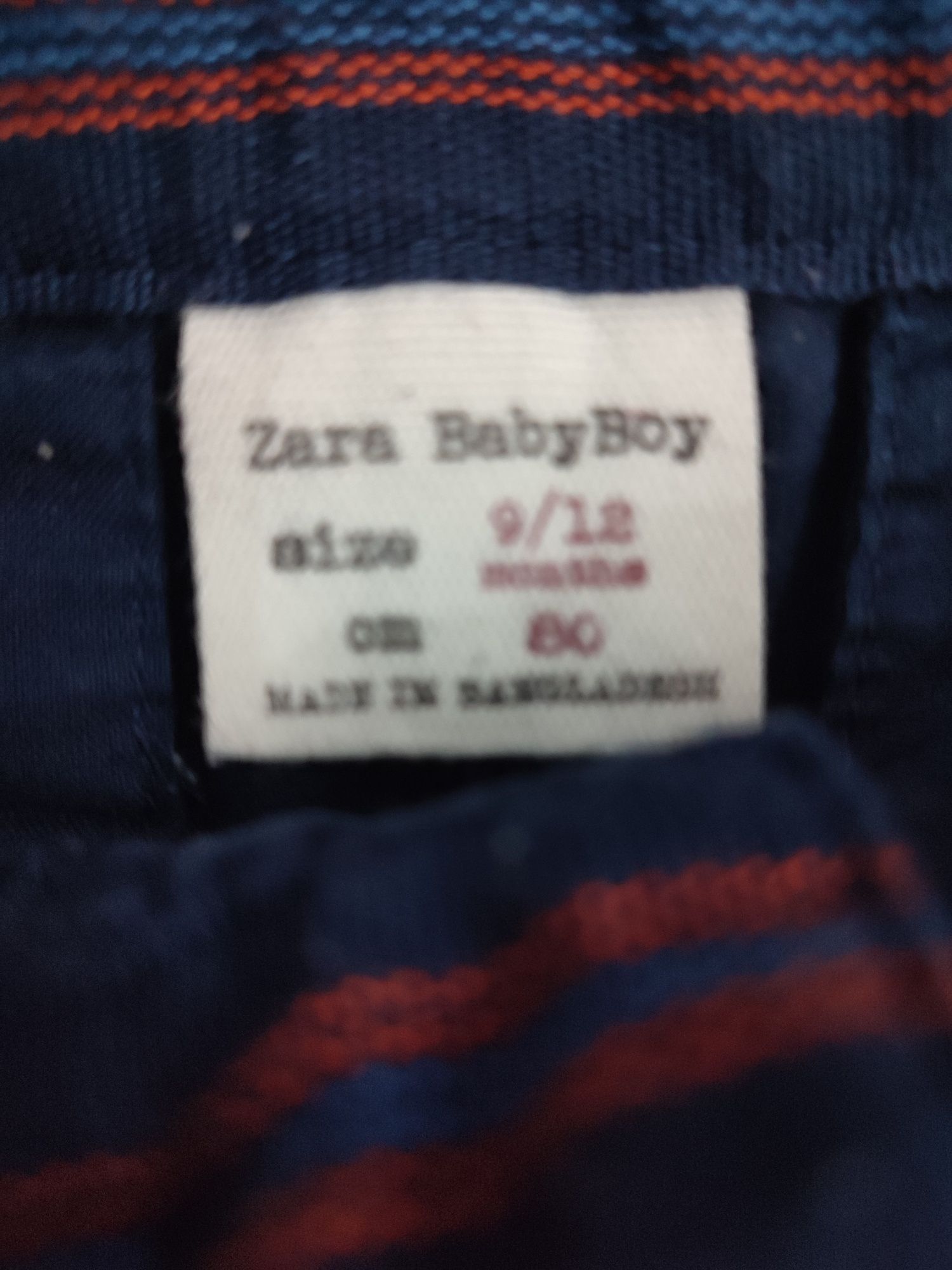 Granatowe Spodnie Chino chinosy Zara baby boy 74/80 święta roczek