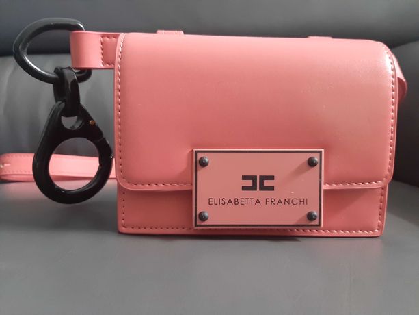 Elisabetta Franchi piekna różowa torebka nerka