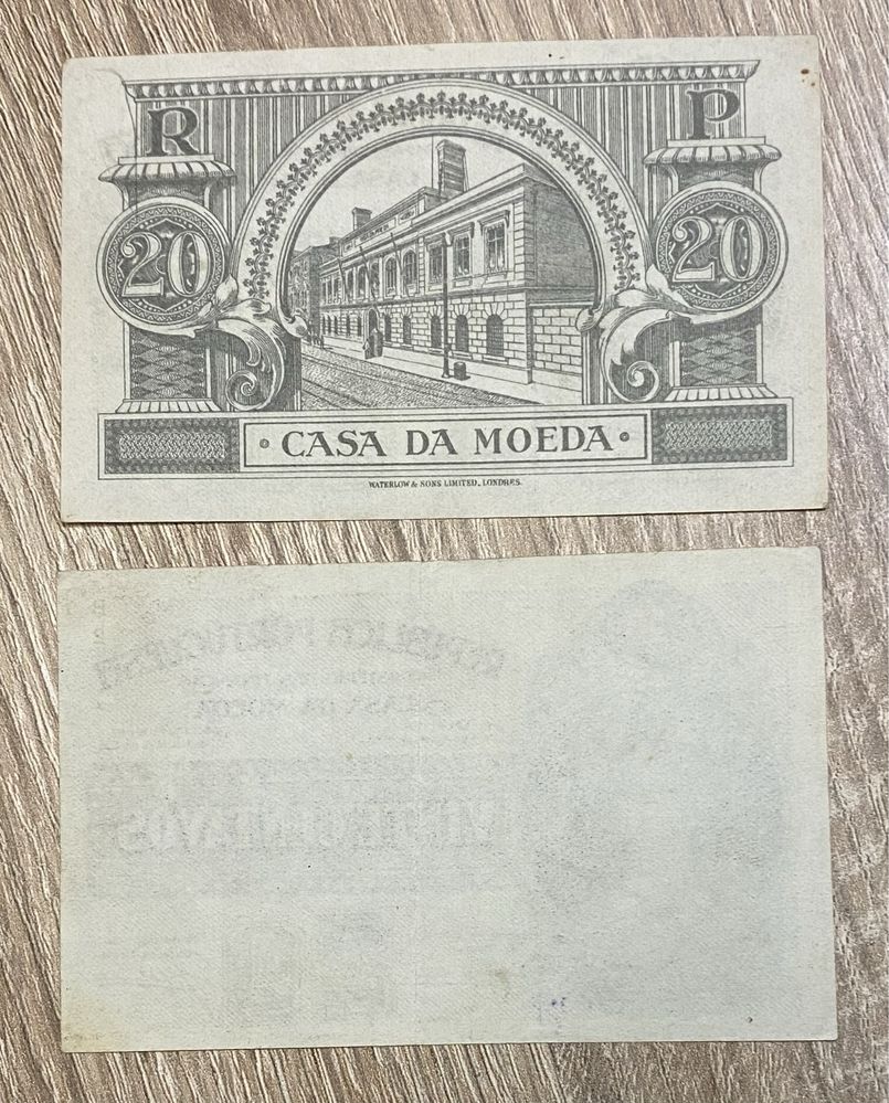 Nota - Cédula 20 centavos 1922 - DEFEITO IMPRESSAO