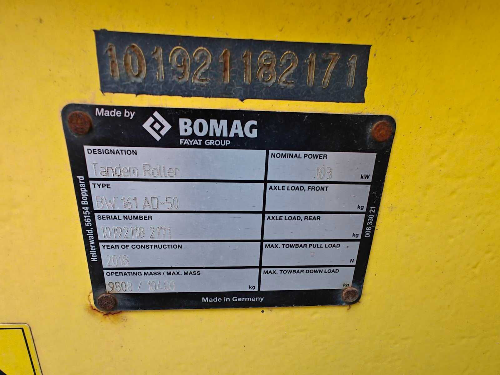 Дорожный каток BOMAG BW 161   3500 моточасов