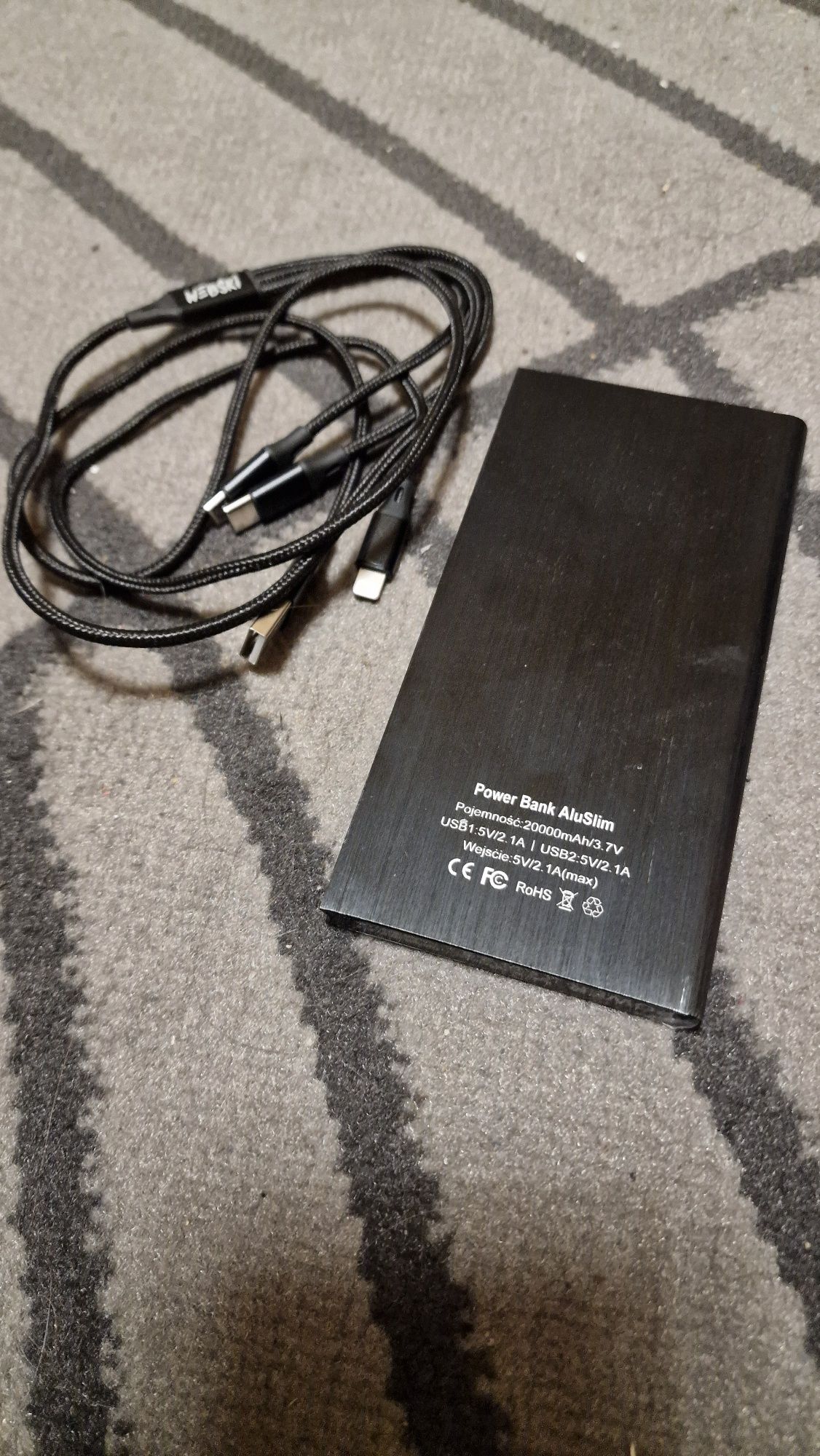 Powerbank power bank ładowarka kabel Webski 20000