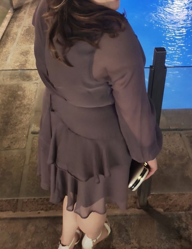 Vestido curto malva