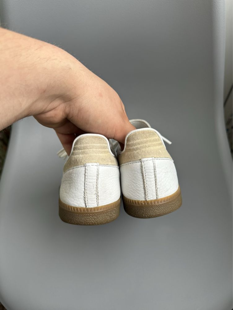 Кроссовки Adidas Samba кожаные белые мужские (оригинал)