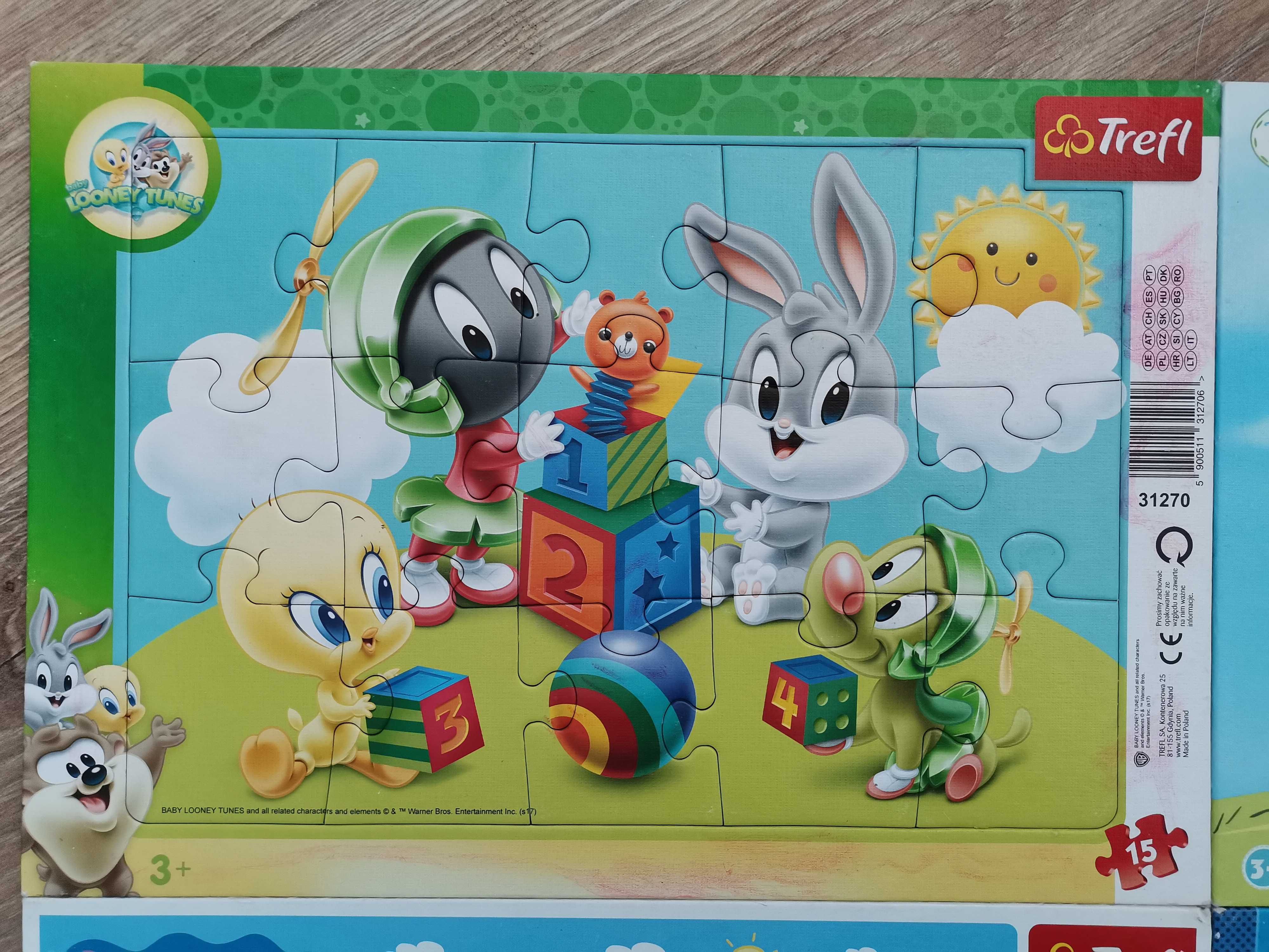 4x puzzle ramkowe 15 elementów 3+