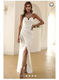 Piękna elegancka biała suknia weselna, ślubna, rozm M