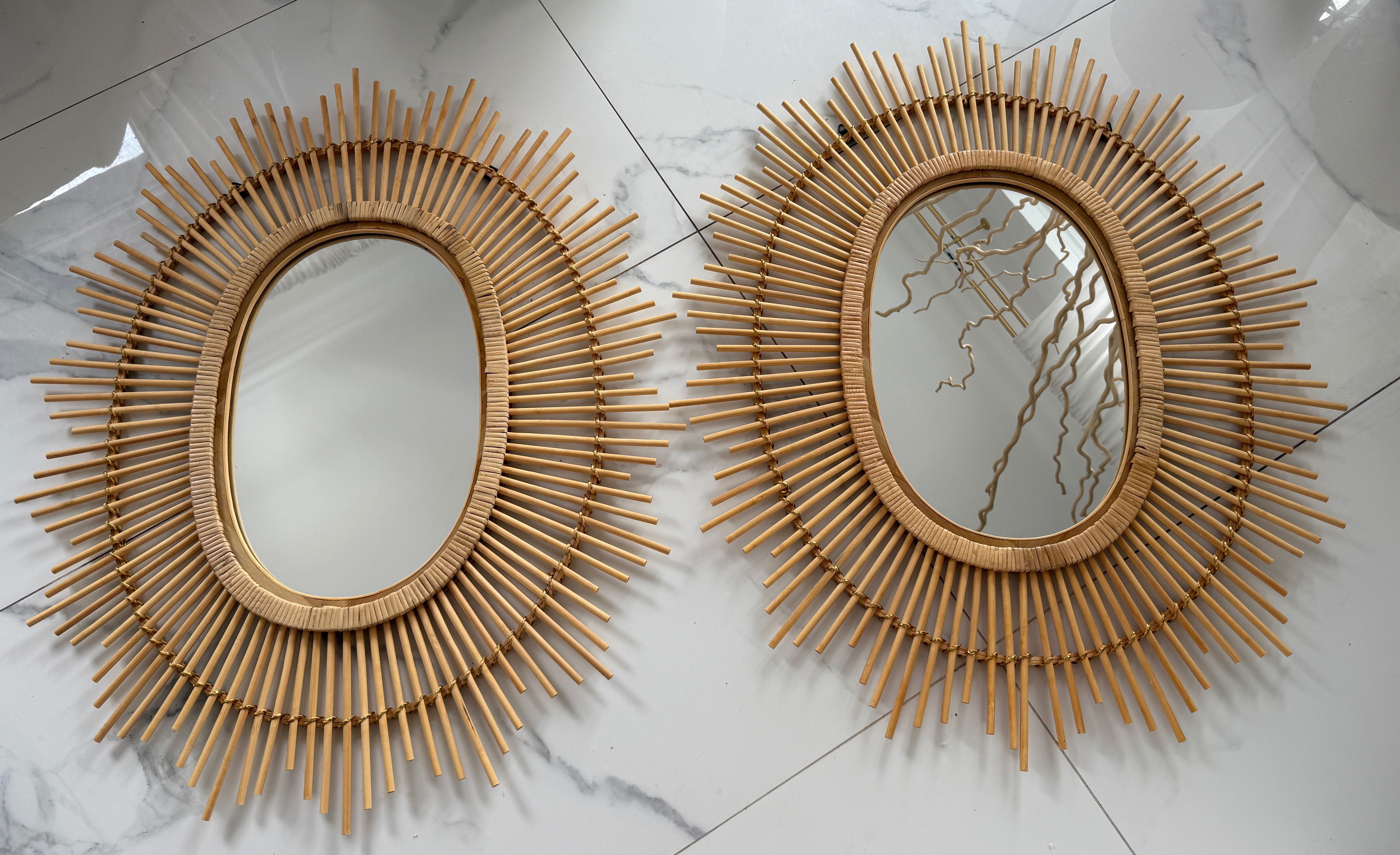 LustraXXL, 90/80 cm , boho, bali , rattan, drewno,  okrągłe