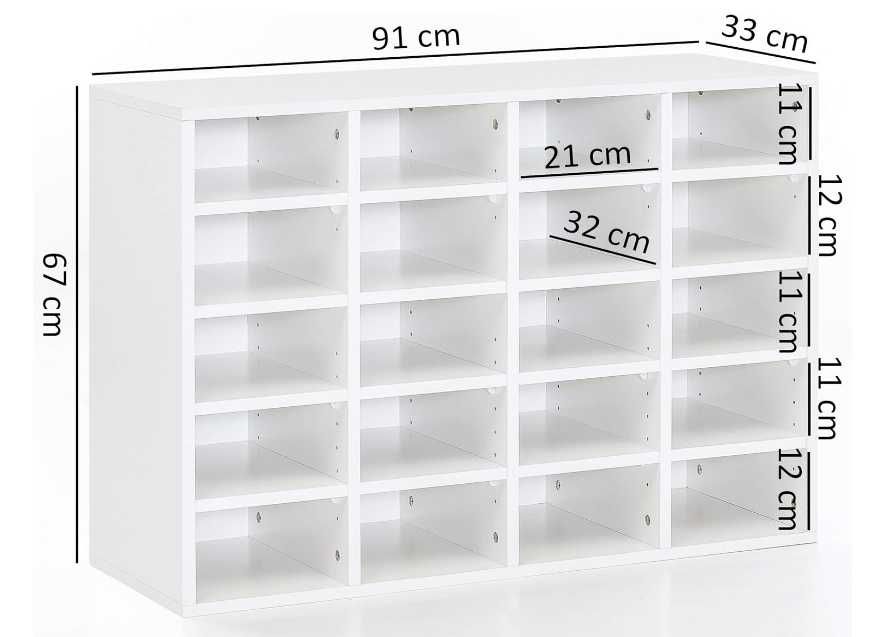 Biała szafka na 20 par butów firmy Wohnling