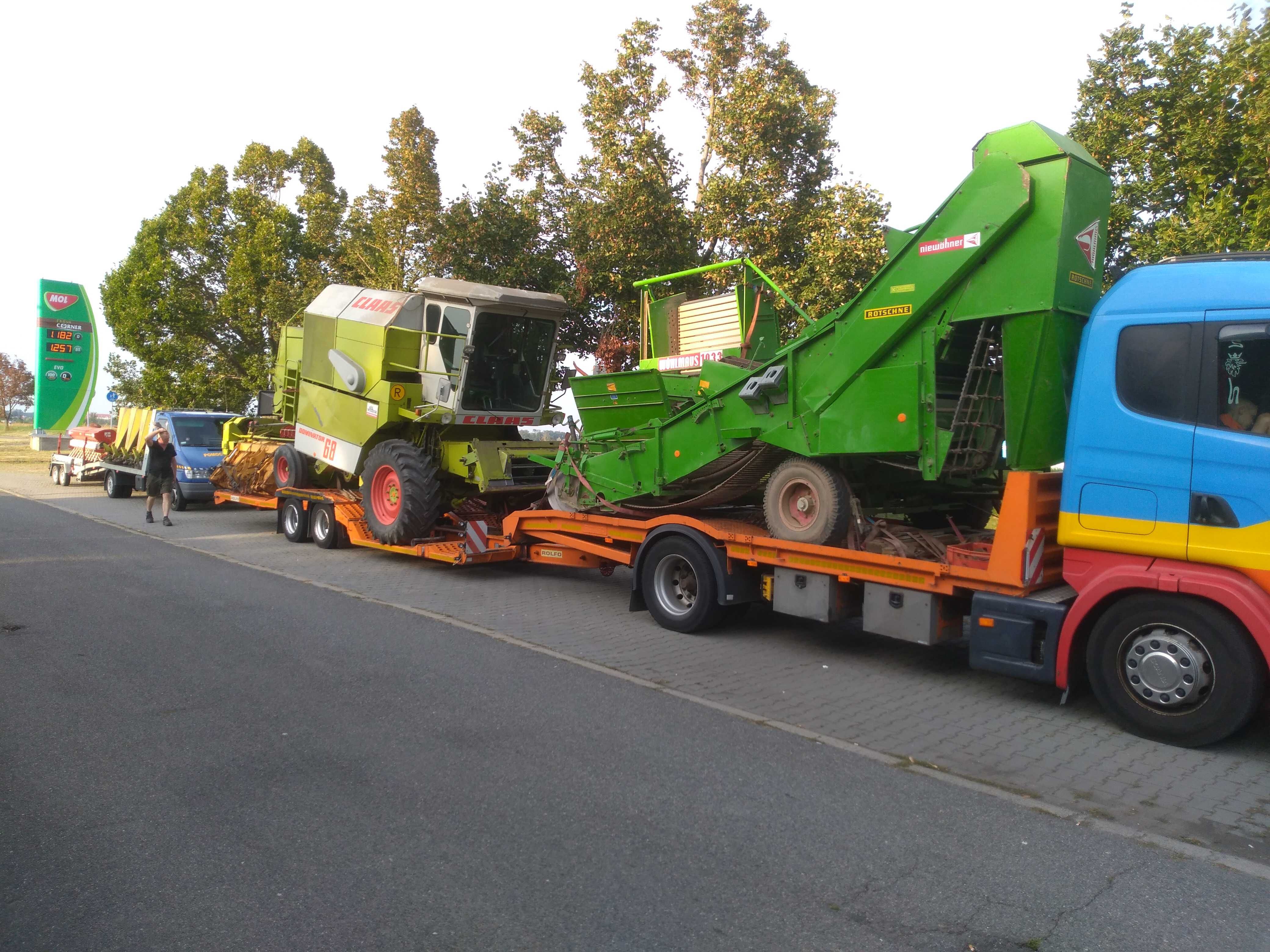 Transport maszyn rolniczych, budowlanych,busów itp.