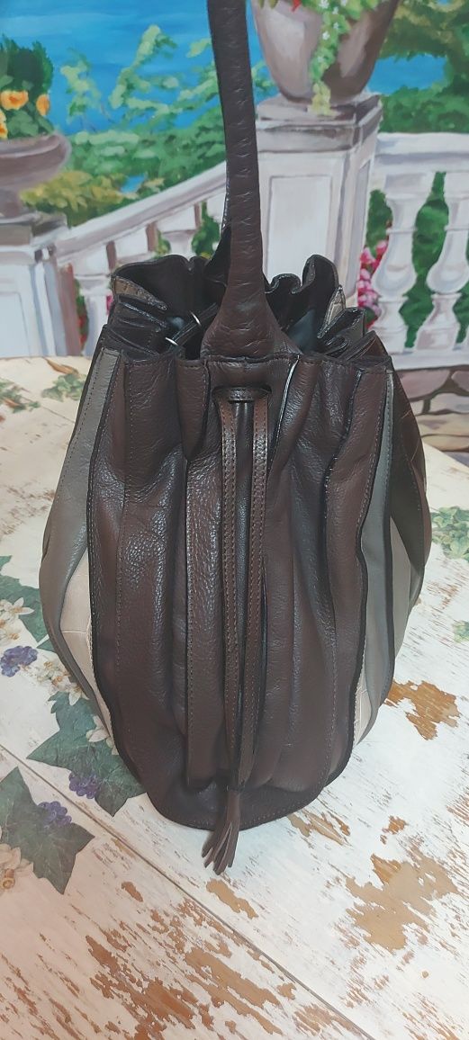 Шикарная кожаная сумка Lupo Barcelona Abanico Испания  оригинал