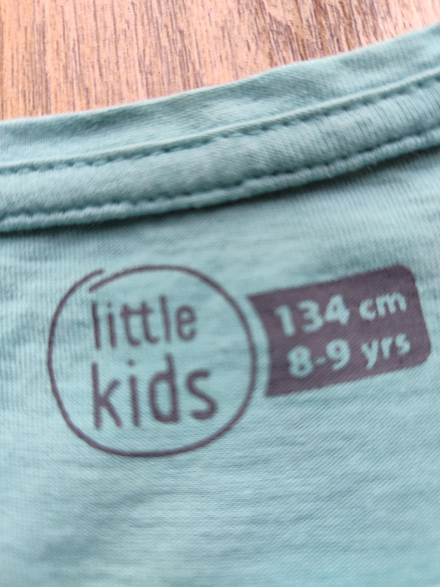 Turkusowa bluzka z myszkami 134 Little Kids baweniana koszulka