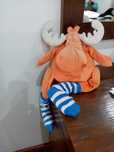 Alce de peluche laranja 60x30cm