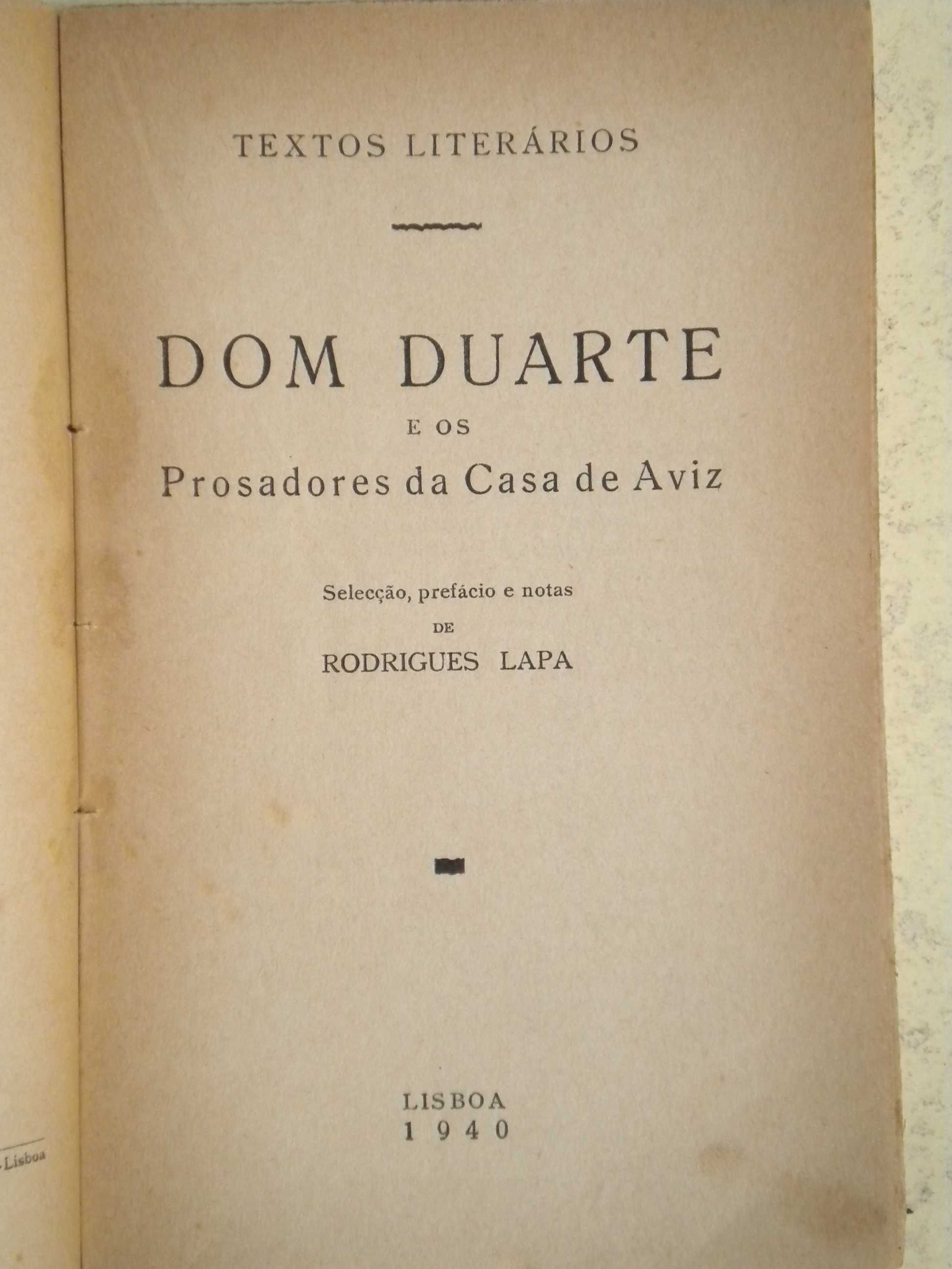 Dom Duarte
e os Prosadores da Casa de Aviz