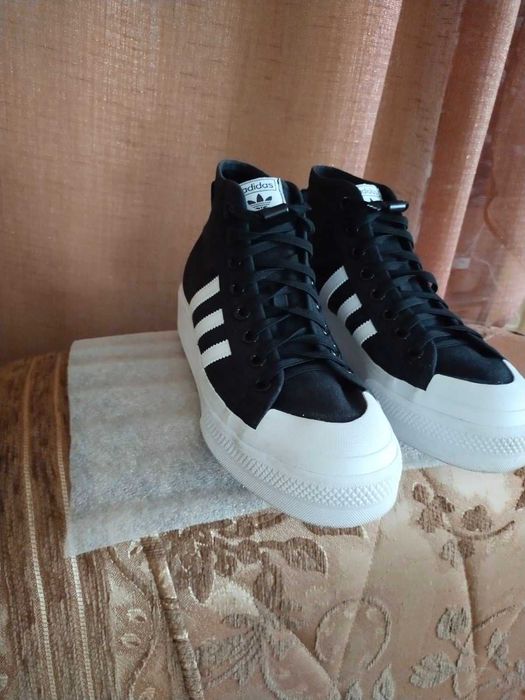 Кеди високі чорні adidas - nizza platform mid розмір 38 устілка 24 см