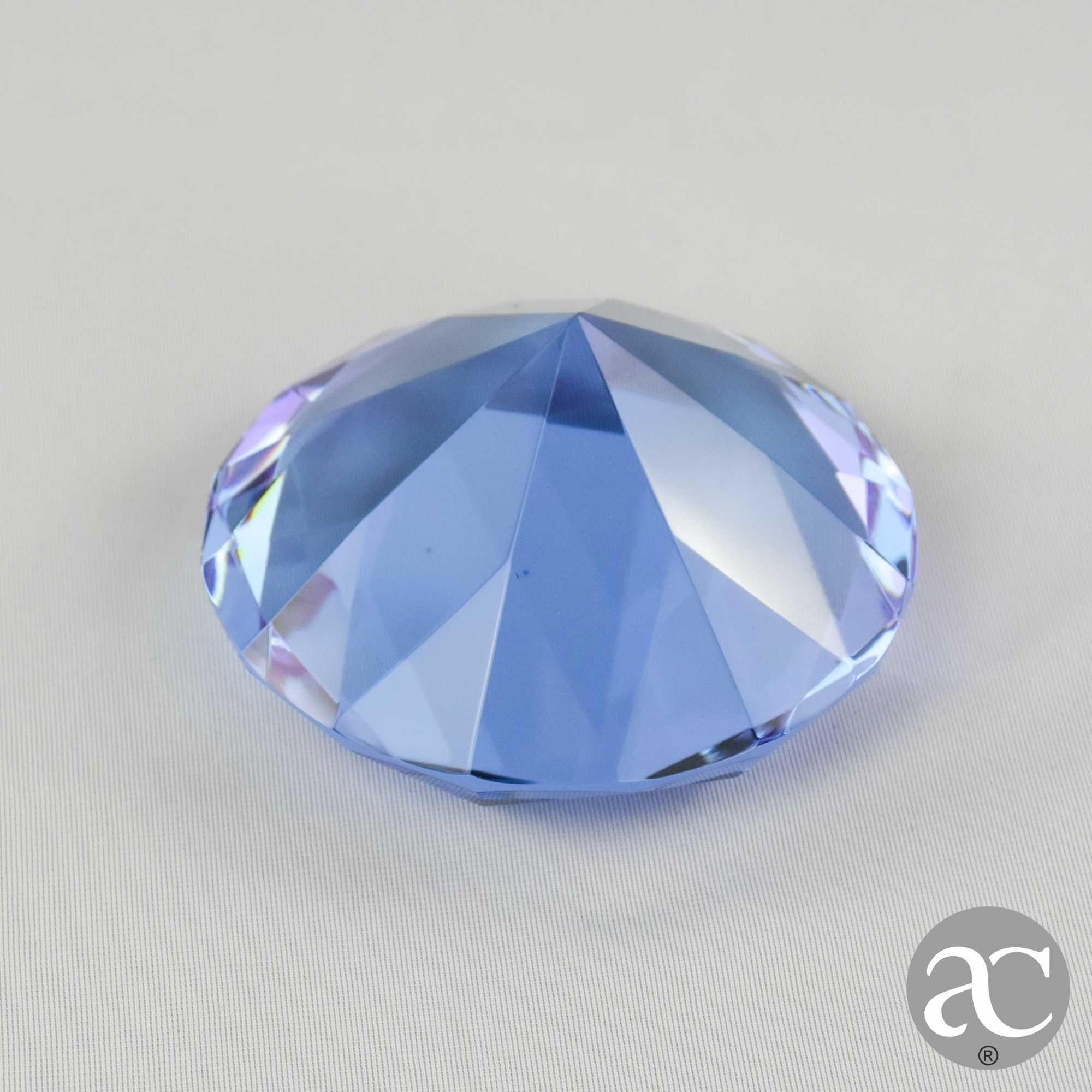 Pisa-papéis em cristal Rosenthal, em forma de diamante Azul, 10 cm