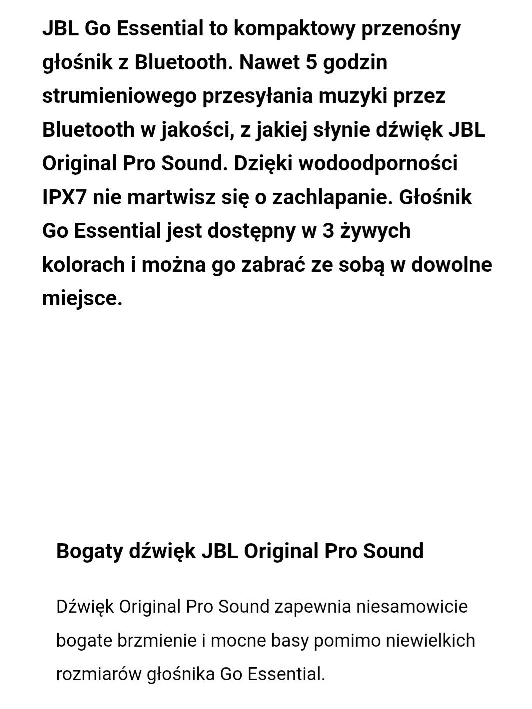 JBL Go Essential głośnik bezprzewodowy