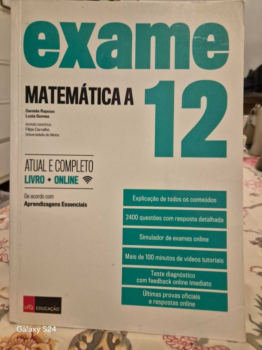 Livro Exame Nacional Matemática A 12° ano 2020 3a. ed. Leya