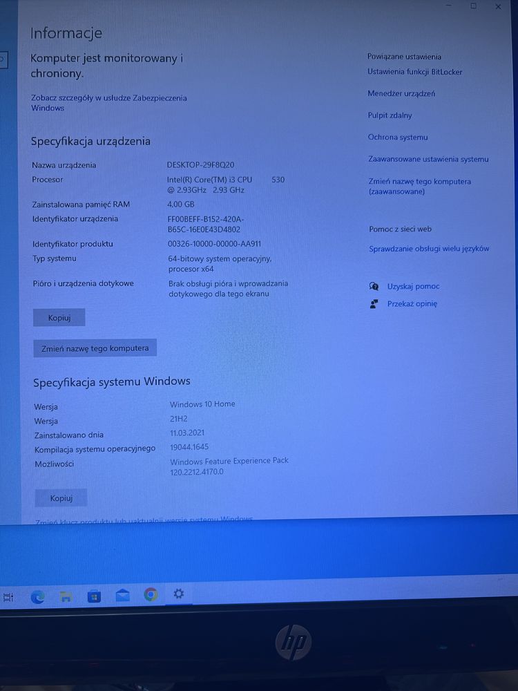 Zestaw komputer stacjonarny monitor myszka klawiatura