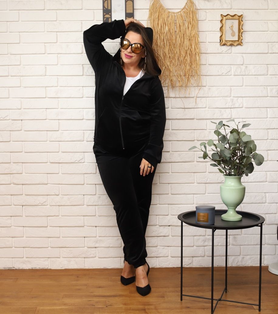 Polski komplet, dres welurowy na suwak plus size różne rozmiary