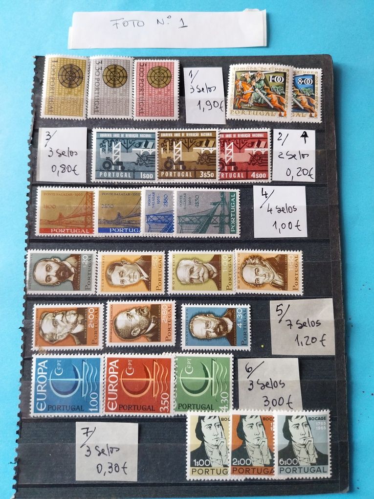 Selos de Portugal- Colecções  Completas 1966 a 1972