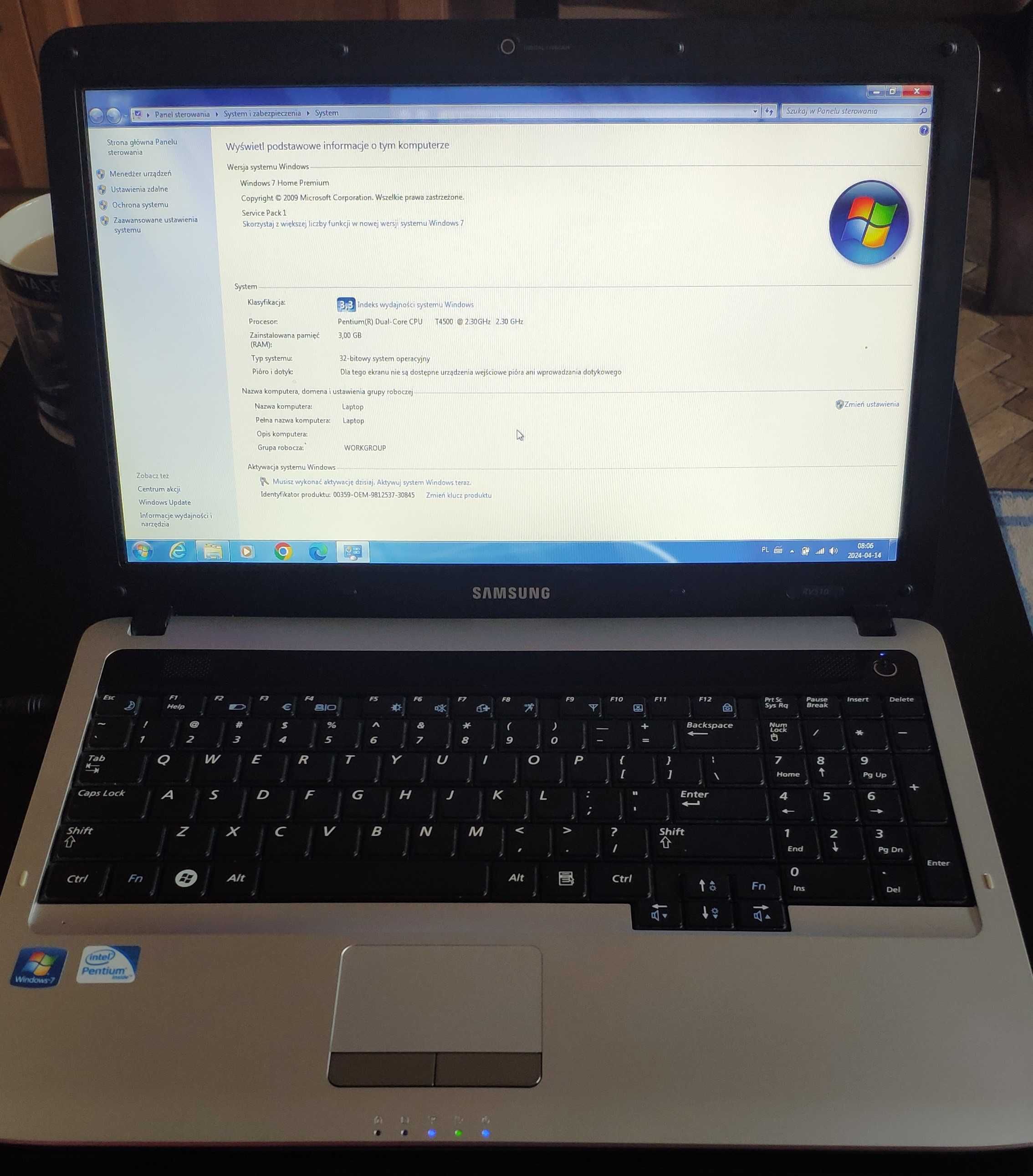 Laptop Samsung RV510, Windows 7