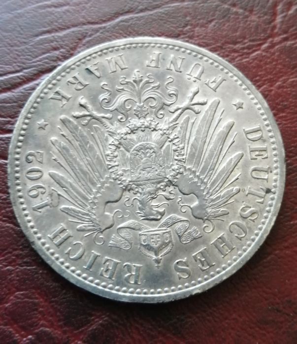 Монета 1902р Вільгельм II срібло, 5 марок