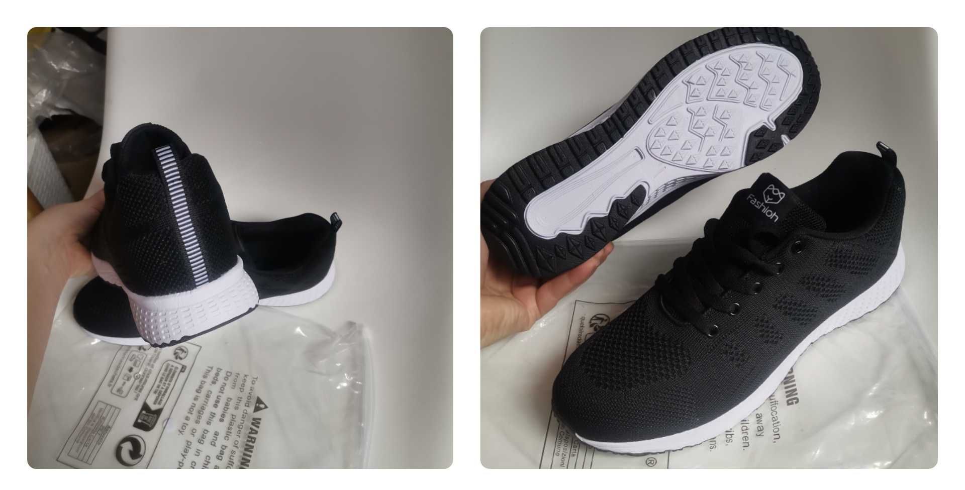 Nowe lekkie buty 39/40 sneakersy czarne dł 25,7 cm czarne adidasy