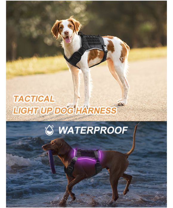 Szelki dla psa z podświetleniem akumulatorowe szelki dla psa LED