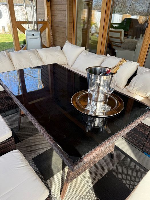 Narożnik Ogrodowy MARBELLA PREMIUM Zestaw mebli ogrodowych Brązowy