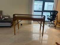 Solid wood desk.