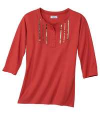 Koszulka bawełniana czerwona z cekinami 52/54 Z8709 ATLAS FOR WOMEN