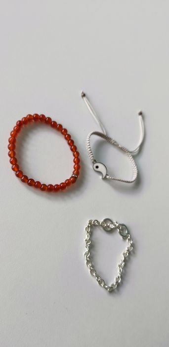 Bransoletki zestaw bransoletka biżuteria charms koraliki makrama