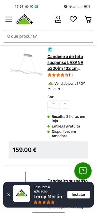 Candeeiros teto e suspenso