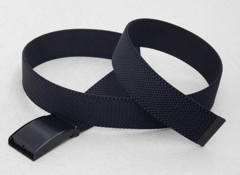 Тканевый черный ремень резинка (Польша) / текстильний пояс чоловічий