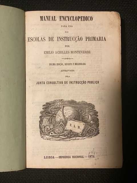 Livro Antigo – Manual Encyclopedico [1874]