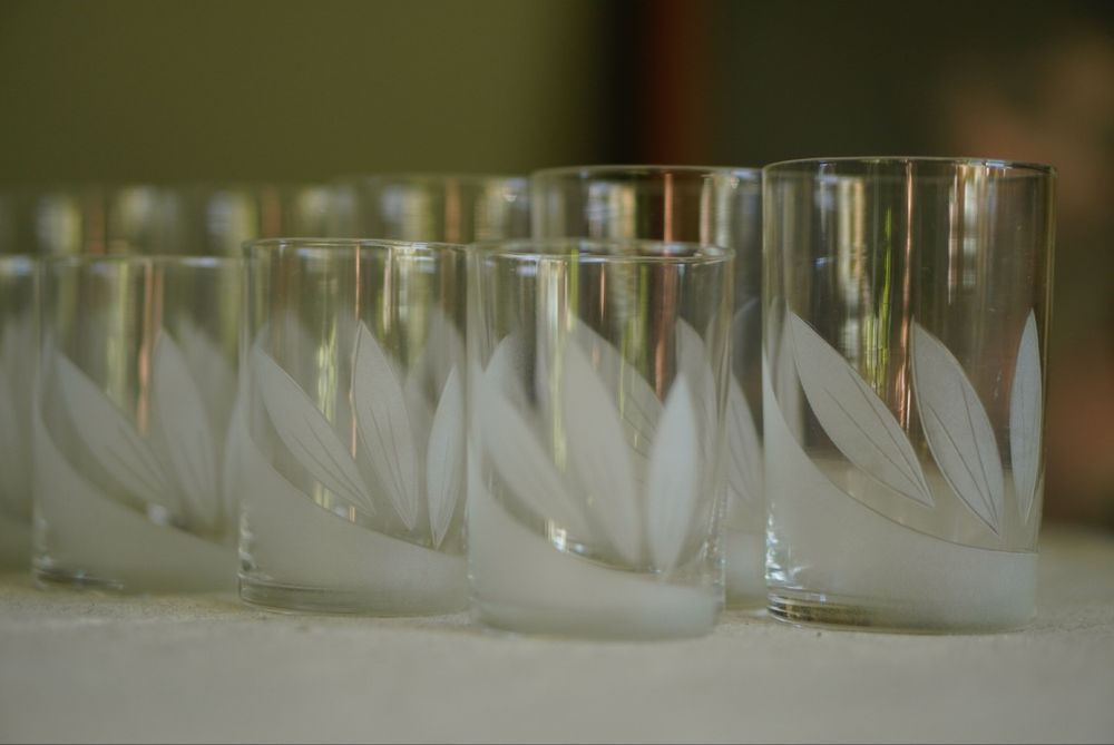 Zestaw malych i duzych literatek PRL literatki szklanki