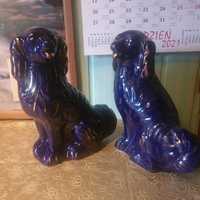 Figurka dog, pies spaniel porcelana kobalt Germany