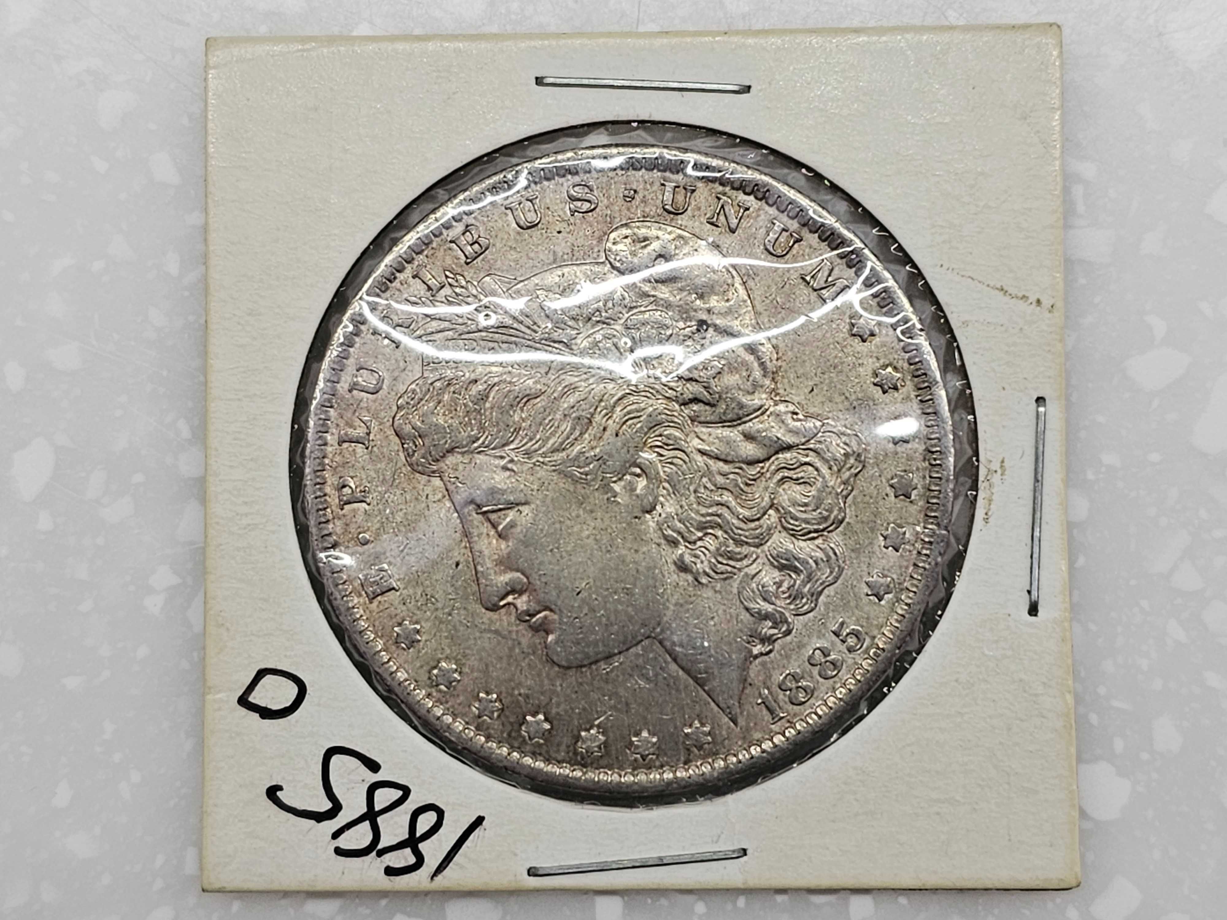 1 доллар 1885 Морган монета серебро