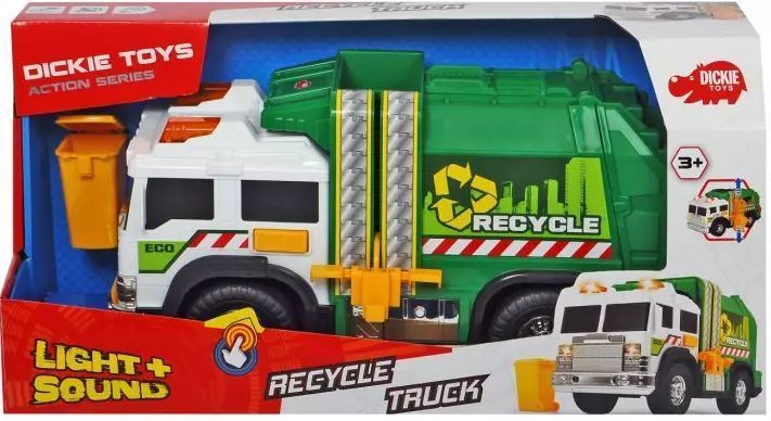 Śmieciarka zielona z dźwiękiem i światłem. Dickie Toys