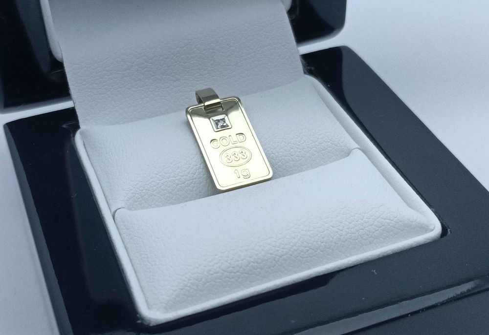 Piękna Złota Zawieszka Sztabka Zodiak Bliźnięta 1,18G P333