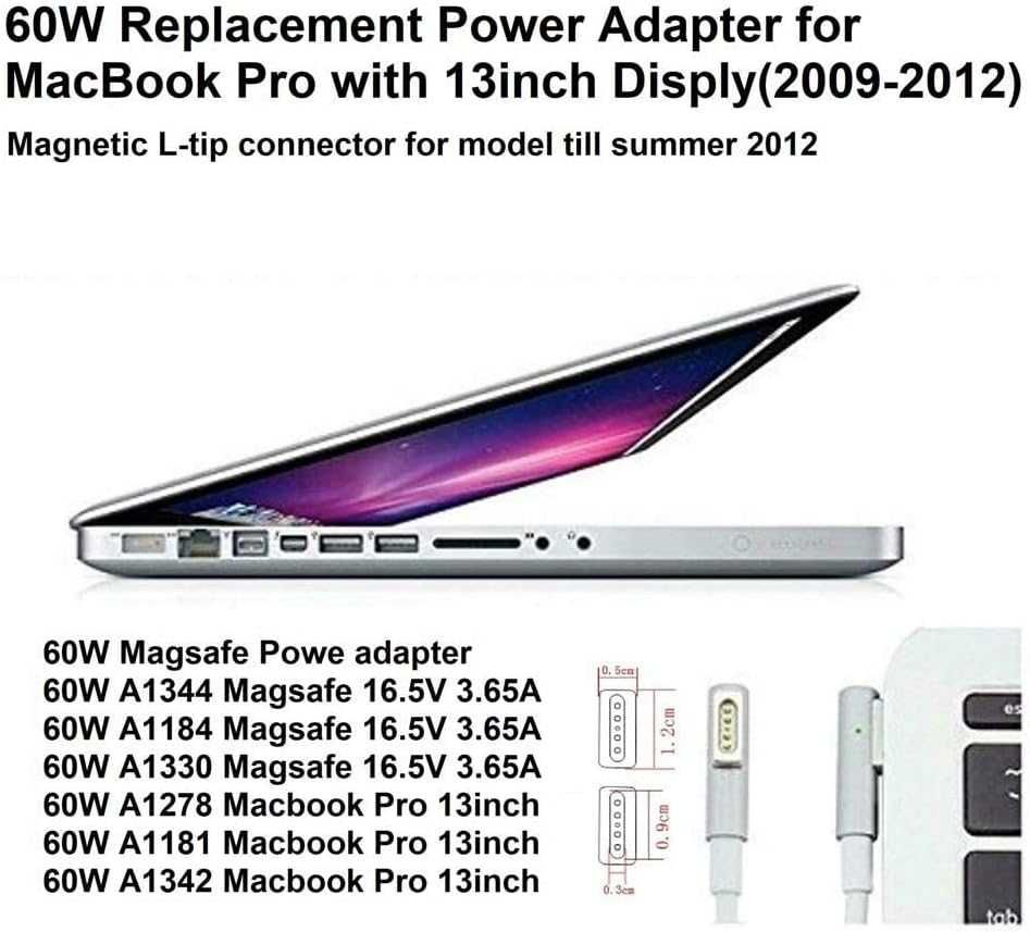 Блок питания PowerPlant для ноутбука Apple (16.5V 60W 3.65A) MagSafe1