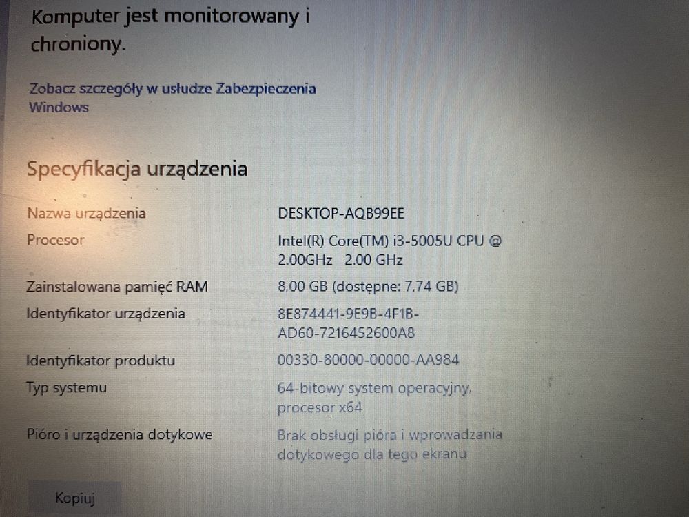 Lenovo Thinkpad e450 i3-5005U