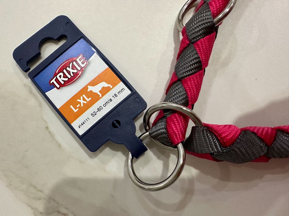 Różowa różowo szara obroża dla dużego psa trixie 52 - 50 cm