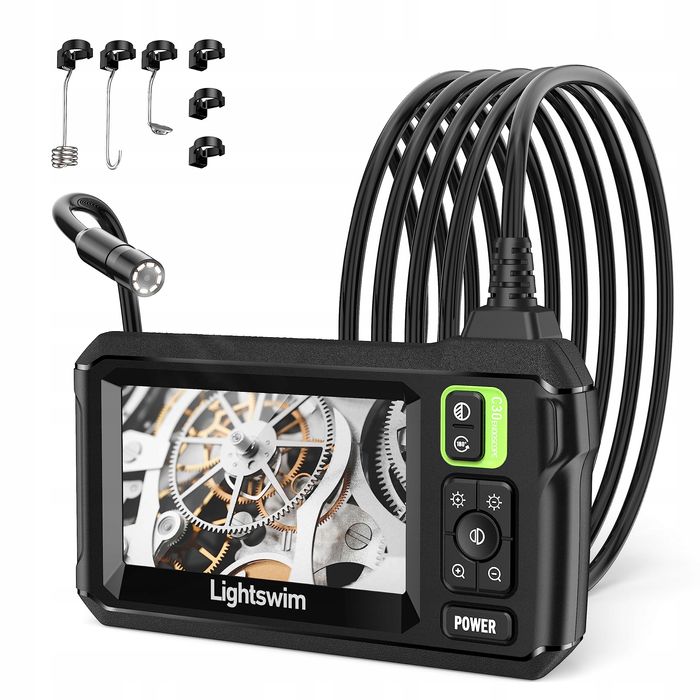 Kamera inspekcyjna endoskop HD 1920P ekran LCD 4,3" kabel 5 m LED