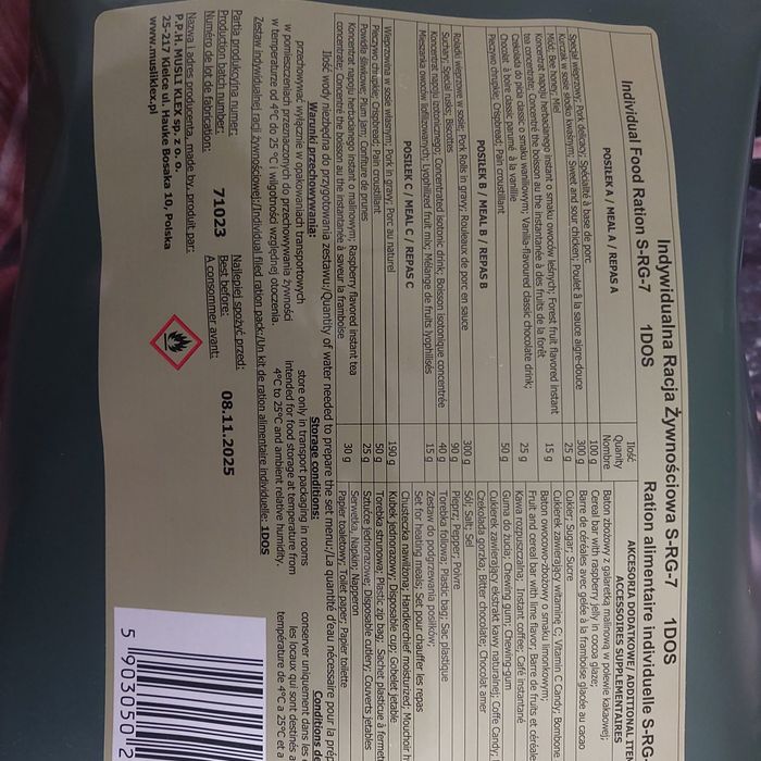 Racja żywnościowa duża Srg 7