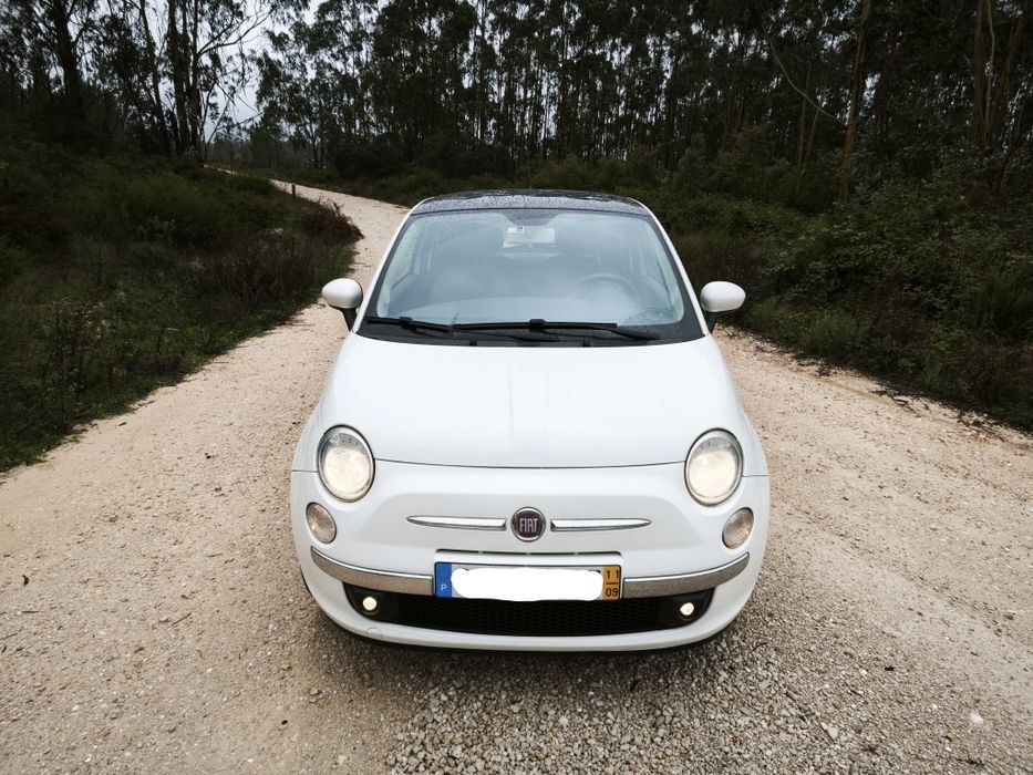 Fiat 500 branco interiores cinza