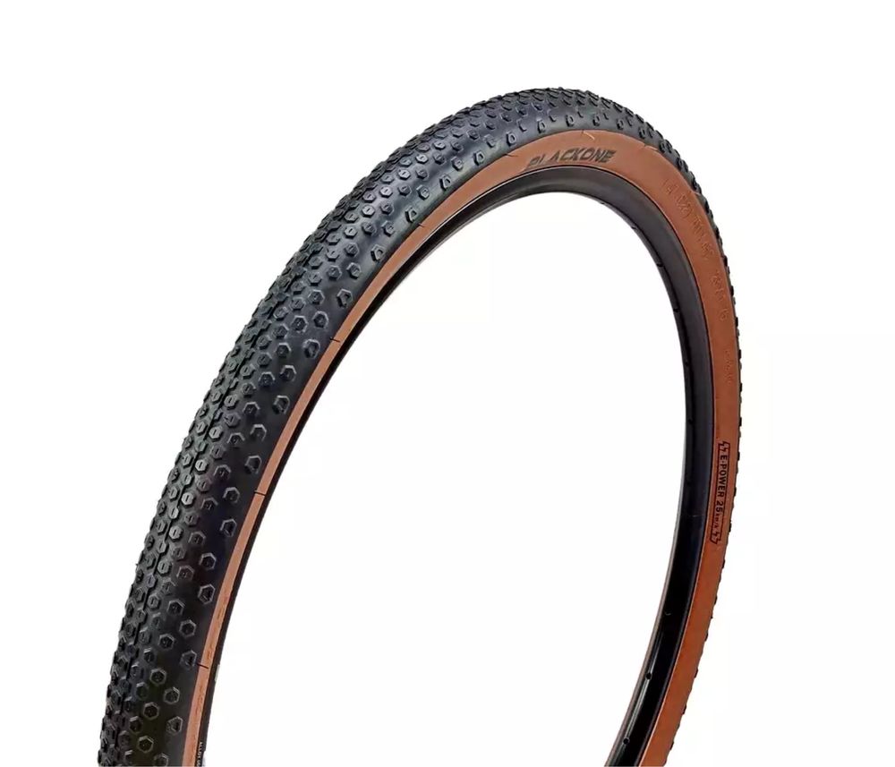 Dwie opony Blacone Saturn Ring 700x38c Gravel czarna z brązowym bokiem