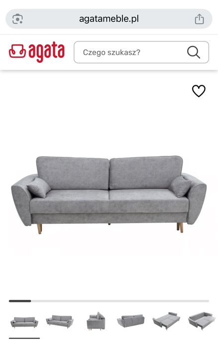 Sofa rozkladana szara Agata meble